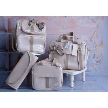 Imagem de Kit De Bolsa Mala Maternidade 4 Peças Com Mochila Multifuncional Slim 