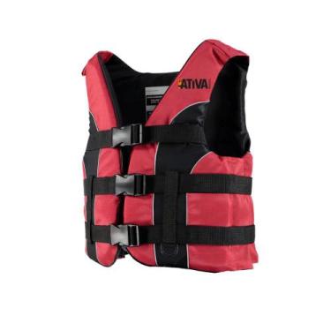 Imagem de Colete Salva Vidas Classe V Homologado Nylon Ativa 55, Vermelho, GG (A