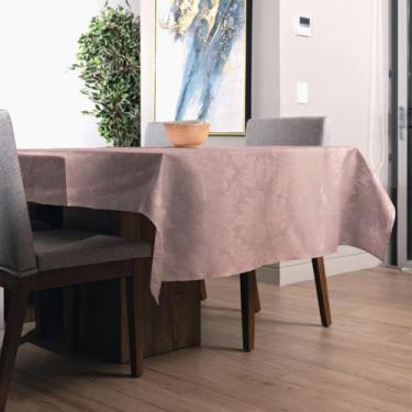 Imagem de Toalha de Mesa Retangular Jacquard Medalhão  - MUMUDECOR, 147 Rose