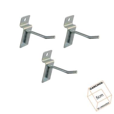 Imagem de Gancho Para Painel Canaletado 5cm Zincado Kit 50 Unidades - LM Balcoes
