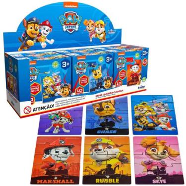 Imagem de Kit 6 Mini Quebra Cabeça Patrulha Canina Paw Patrol Madeira - Pais e f