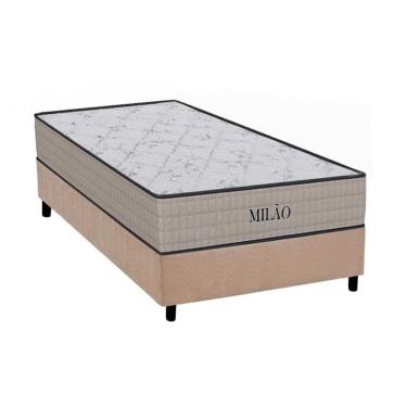Imagem de  Cama Box Solteiro: Colchão Espuma Orthoflex D33 Milão + Base CRC Suede Clean(88x188)