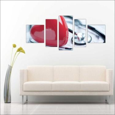 Imagem de Quadro Decorativo Consultórios Médicos Medicina Mosaico 5 Peças T2 - V