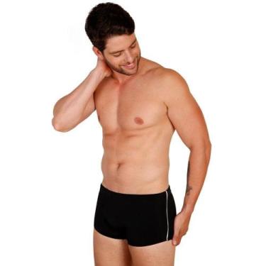Imagem de Sunga boxer masculina tradi ajustável e friso lateral moda praia prote