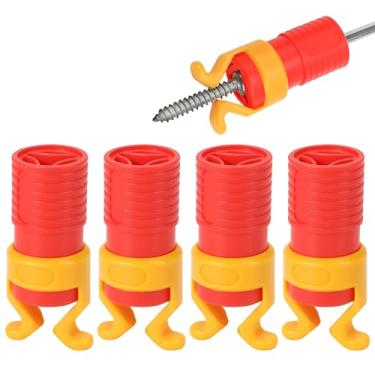 Imagem de Conjunto de 4 peças de fixação de parafuso ABS para furadeira, serve para chaves de fenda com diâmetro de 6 a 8 mm para marcenaria (vermelho)
