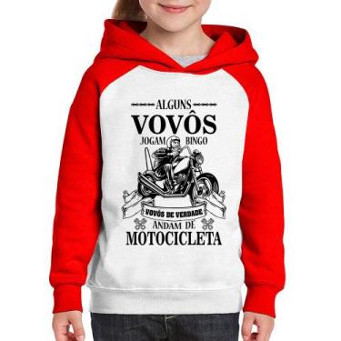 Imagem de Moletom Infantil Alguns vovôs jogam bingo, vovôs de verdade andam de m