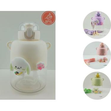 Imagem de Garrafa de Agua Infantil 720ml Com Adesivos Antivazamento - C3b, Bege