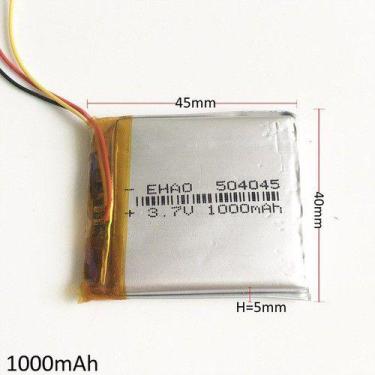 Imagem de 504045 3,7v 3 Fios 5mm X 40mm X 45mm Com 1000mah - KMIG