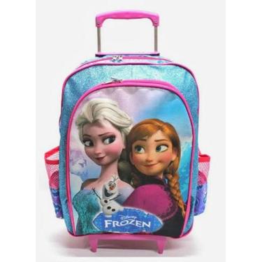 Imagem de Mochila de Rodinhas Mochilete Frozen infantil escolar meninas bolsa ro