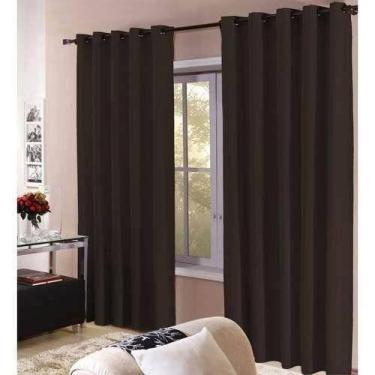 Imagem de Kit com 5 cortinas Barcelona 3x2,5 para sala  Admirare, Tabaco