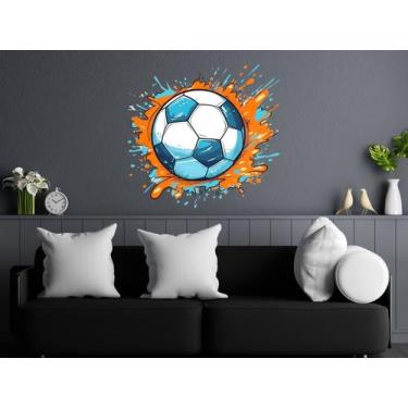Imagem de Adesivo De Parede Bola Futebol Buraco Tinta Meninos Esporte - Adesivos