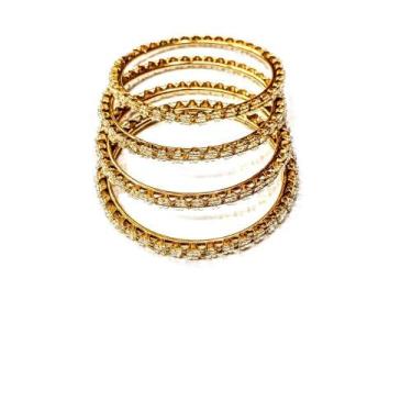 Imagem de Conjunto de Pulseiras Indiana Dourada 4 Argolas - Loja da Índia