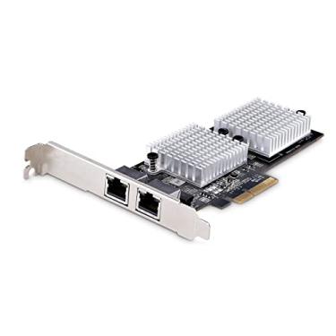Imagem de StarTech.com Placa adaptador de rede PCIe de 2 portas 10GbE, placa de rede para PCs/servidores, cartão Ethernet PCIe de seis velocidades com suporte de quadro jumbo, placa de interface NIC/LAN,