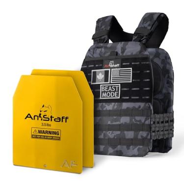 Imagem de Colete com peso Amstaff – Coletes de peso ajustável para homens e mulheres – Colete versátil para exercícios físicos, treinamento de força e resistência, corrida