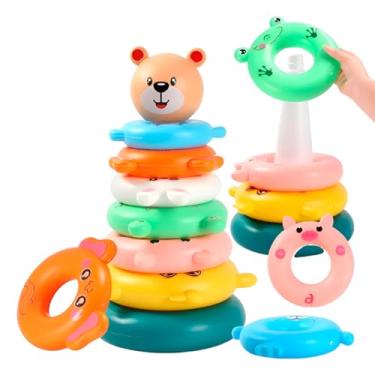 Imagem de Brinquedo Torre de Encaixe Argolas Divertidas Ursinho