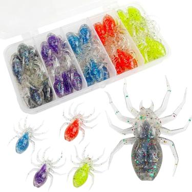 Imagem de Iscas de pesca de aranha para pesca de robalo, kit de iscas de aranha macias, iscas artificiais, simulação, iscas de aranha macias realistas, iscas de natação para robalo, truta lúcio, 35 peças