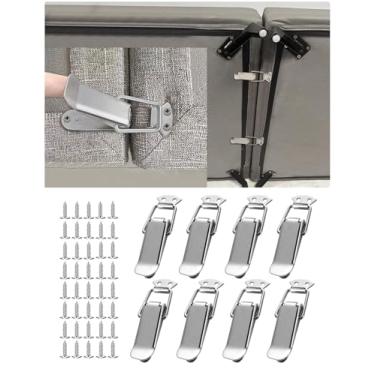 Imagem de Fizzest Conectores de sofá para ficar secional, manter o sofá secional junto, grampos modulares, ganchos de sofá secionais para manter no lugar, conectores de móveis (1 caixa de 8 peças)
