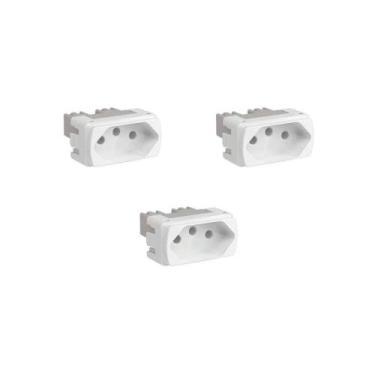 Imagem de Kit 3 Modulos Tomada 10A S3B70340 Branco Miluz Schneider