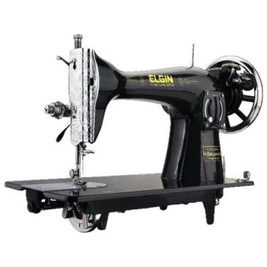Imagem de Máquina de Costura Elgin B3 Pretinha Reta Modelo Antigo Logo Retrô Por