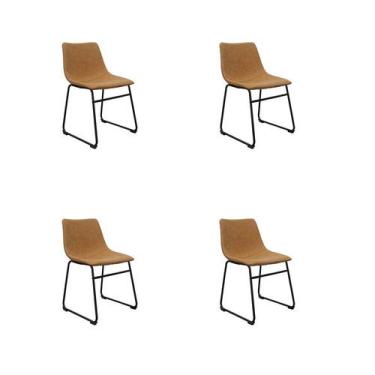 Imagem de Kit 4 Cadeiras Bruna Caramelo Poliuretano Rivatti
