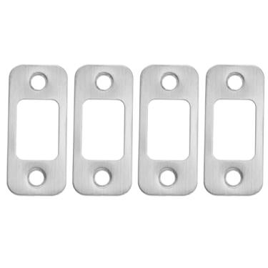 Imagem de Semetall Placa Deadbolt Strike 2,5 cm x 2-1/10.2 cm, canto redondo acetinado escovado níquel com parafusos - pacote com 4