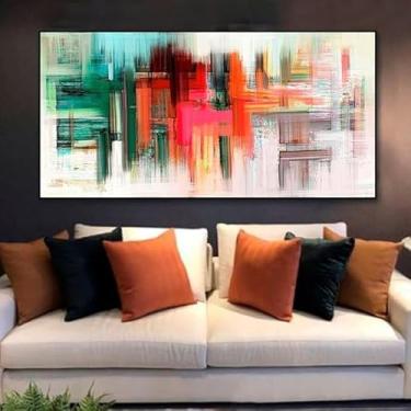Imagem de Quadro Decorativo Abstrato Vibrante 100x70 Tela em Canvas na Horizontal ideal para ambiente de Sala, Quarto e Hall de entrada