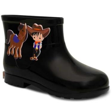 Imagem de Bota Infantil Masculina Nº 21 ao 26 Botinha Galocha Cano Baixo Menino Country Cowboy 09.51 (Preto, BR, Criança de 1 a 3 anos, Numérico, 24)