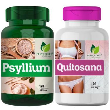 Imagem de Kit Psyllium + Quitosana 120 Cáps P/ Pote- Fonte Verde