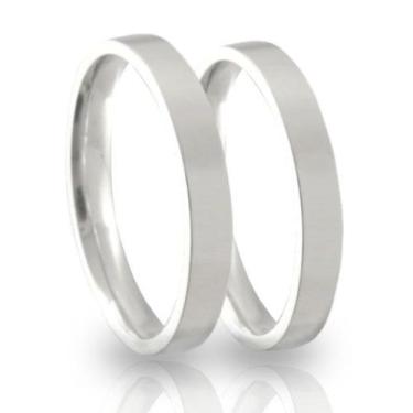 Imagem de Par de Alianças de Compromisso - Prata Lisa 4mm