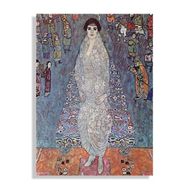Imagem de Impressão do artista Gustav Klimt - Pintura famosa - Reproduções de arte em tela Retrato da Baronesa Elisabeth Bachofen-Echt'Poster - Pronto para pendurar Quadro de arte de parede em tela 80 x 112 cm