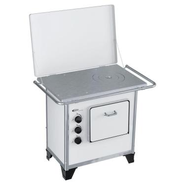 Imagem de Fogão A Gás Modelo A Lenha Gabine Branco Para Apartamento E Casa Clarice