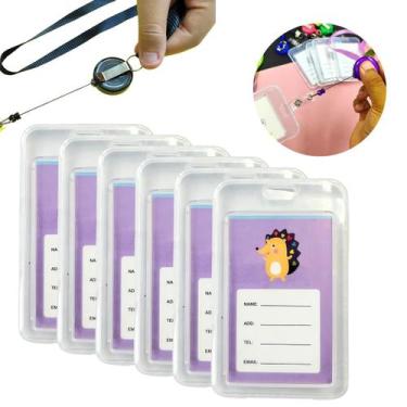 Imagem de 6 Un Suporte Para Cartão Colorido Com Cordão E Elástico Prático - Kit 
