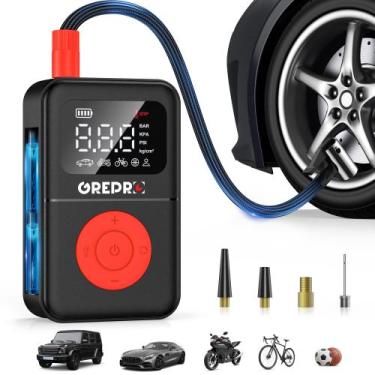 Imagem de Compressor de Ar Portátil GREPRO 160 PSI com Medidor de Pneus