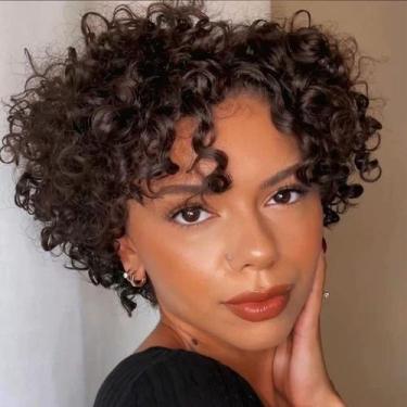 Imagem de Peruca Afro Curta Natural Amecire - Cabelo Humano Brasileiro