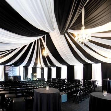 Imagem de Cortinas de Teto Showgeous Black Chiffon - 4 Painéis (1,5m x 6m) para 