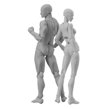 Imagem de Refein Figuras de desenho para artistas, pacote com 2 bonecos de manequim artísticos de manequim, modelo de figura de ação articulado pequeno modelo de figura de desenho, figura de stop motion para