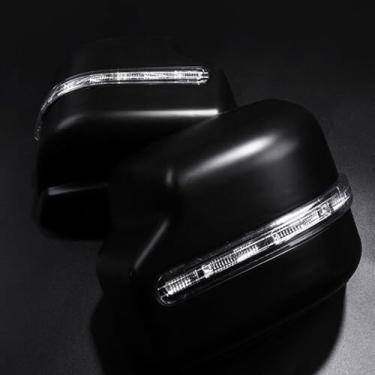 Imagem de Tampas decorativas para espelhos retrovisores laterais do carro com luzes LED de seta, adequado para Suzuki Jimny 2 portas e 4 portas 2019-2025, capa de espelho retrovisor externo ABS 2 peças (preto