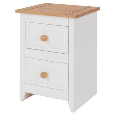 Imagem de Mesa de Cabeceira com 2 Gavetas Branco - Pense Dentro da Caixa