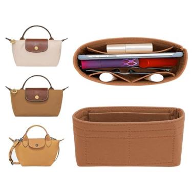 Imagem de LOUKAYCCI Mini organizador de feltro para bolsa Longchamp Mini XS, bolsa organizadora para bolsa (EarthColor)