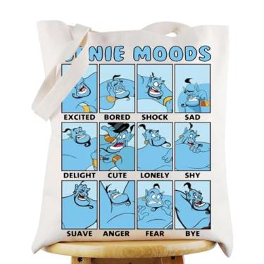 Imagem de KEYCHIN Magic Genie Lamp Tote Bag Princess Jasmine Gifts Genie Moods reutilizável mercery Bag Aladdin Merchandise, Genie Moods Tb