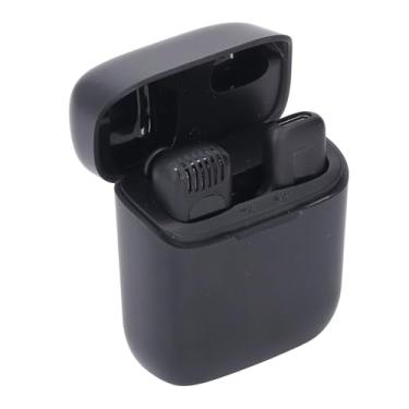 Imagem de de microfone Lavalier USB C com redução de ruído, microfone condensador sem fio e estojo de carregamento