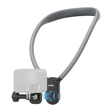 Imagem de SMALLRIG Suporte magnético de pescoço para câmera de ação, botão de um clique de liberação rápida e design ergonômico, para GoPro Hero 12/11/10/9, para DJI Action 4/5, para Insta360 Ace Pro 2-5126