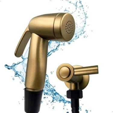 Imagem de Ducha Higiênica Preta e Dourada 1/4 de volta 1,20m Crie Construa