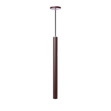 Imagem de Pendente Luminária Tubo Marrom 40Cm Canopla 6cm - Iluminar Ambiente