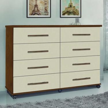 Imagem de Cômoda Jade 8 Gavetas Mel / Perola - Primus