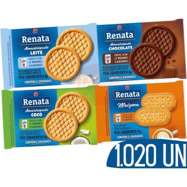 Imagem de Biscoito Sache Renata Chocolate Leite Maisena Coco 1020 Und