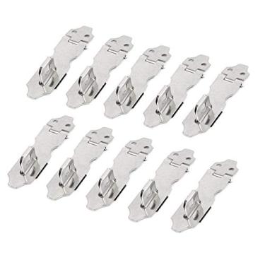 Imagem de HLin 10 peças de aço inoxidável 5,6 cm cadeado de segurança trava trava de porta grampos tom prata