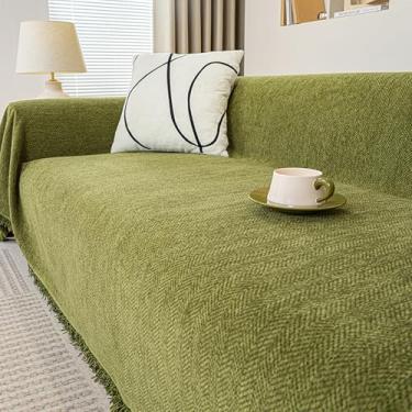 Imagem de Couch Cover, Waterproof Couch Cover, Thickened Chenille Sofa Cover, Large Anti-Scratch and Wrinkle-Resistant Sofa Cover, Pet-Friendly Wear-Resistant Sofa Cover for Living Room(Green,71 * 91in)