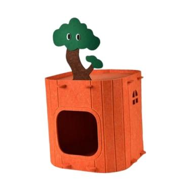 Imagem de Ｂｅｓｇａ Casa de gato, cabana de cama fechada fácil de montar a caverna de condomínio de gato doméstico para vários gatos que jogam gatos externos internos,