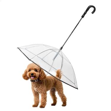 Imagem de Guarda-chuva transparente Namsan para cães pequenos, mantém os cães secos na chuva, com corrente de metal e montagem automática